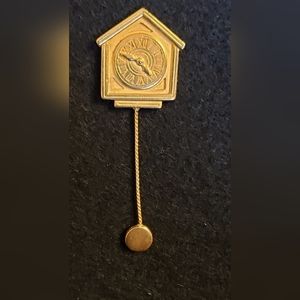 Vintage Tick Tok Brooch or Lapel Pin
